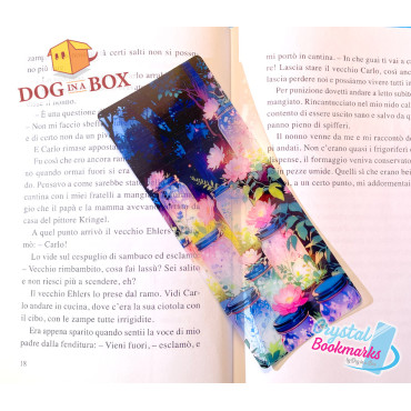 Flowers Bookmark n.5 - Handmade Transparent Bookmark | Crystal, Stained Glass Effect | classy bookmark