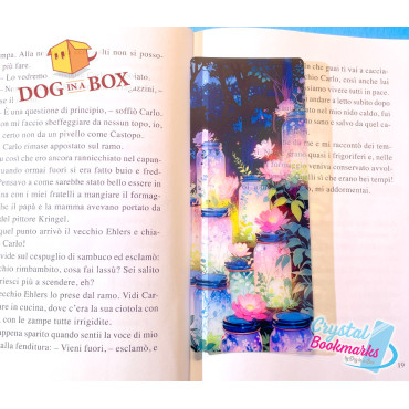 Blumen Lesezeichen Nr. 5 – Handgemachtes transparentes Lesezeichen | Kristall, Buntglas Effekt | nobel Lesezeichen