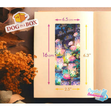 Flowers Bookmark n.5 - Handmade Transparent Bookmark | Crystal, Stained Glass Effect | classy bookmark