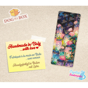 Flowers Bookmark n.5 - Handmade Transparent Bookmark | Crystal, Stained Glass Effect | classy bookmark