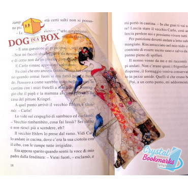Geisha Bookmark n.3 - Handmade Transparent Bookmark | Crystal, Stained Glass Effect | Japanese bookmark