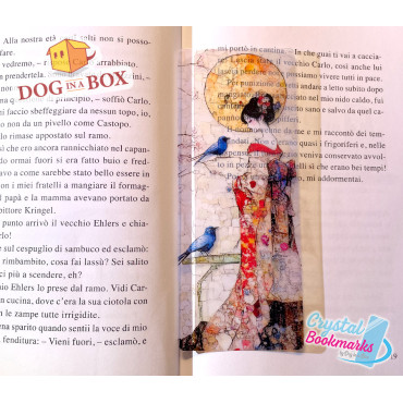 Marque-page Geisha n.3 - Marque-page transparent fait main | Effet vitrail, cristal | marque-page japonais