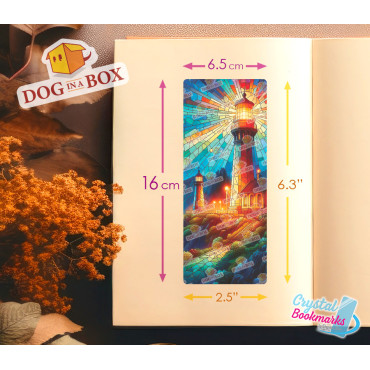 Marque-page Phare n.1 - Marque-page transparent fait main | Effet vitrail, cristal | marque-page fantastique