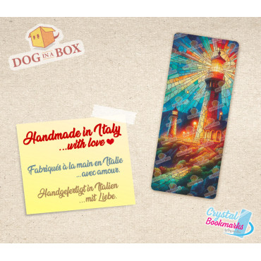 Lighthouse Bookmark n.1 - Handmade Transparent Bookmark | Crystal, Stained Glass Effect | fantasy bookmark