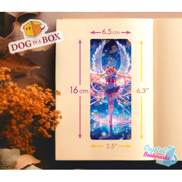 Sailor Moon Lesezeichen Nr. 2 – Handgemachtes transparentes Lesezeichen | Kristall, Buntglas Effekt | Anime Lesezeichen