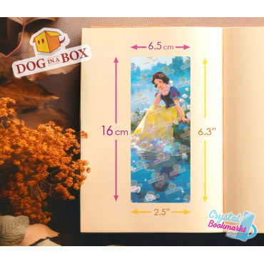 Marque-page Blanche Neige n.2 - Marque-page transparent fait main | Effet vitrail, cristal | Marque-page Disney