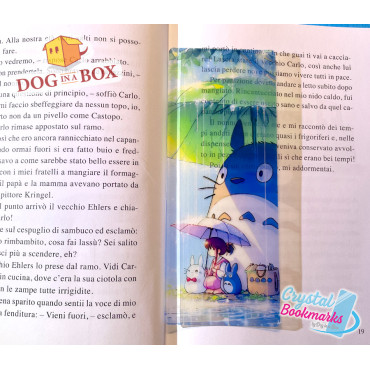 Totoro Lesezeichen Nr. 1 – Handgemachtes transparentes Lesezeichen | Kristall, Buntglas Effekt | Anime Lesezeichen