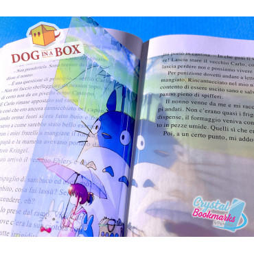 Marque-page Totoro n.1 - Marque-page transparent fait main | Effet vitrail, cristal | Anime marque-page