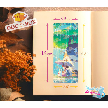Marque-page Totoro n.1 - Marque-page transparent fait main | Effet vitrail, cristal | Anime marque-page