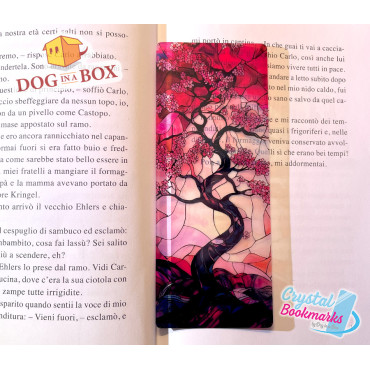 Cherry Tree Bookmark n.1 - Handmade Transparent Bookmark | Crystal, Stained Glass Effect | japanese bookmark