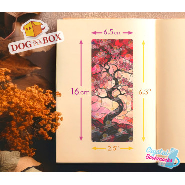 Cherry Tree Bookmark n.1 - Handmade Transparent Bookmark | Crystal, Stained Glass Effect | japanese bookmark