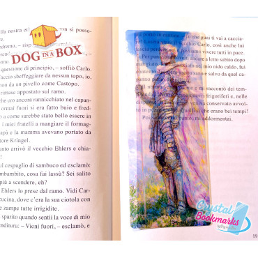 Warrior Bookmark n.1 - Handmade Transparent Bookmark | Crystal, Stained Glass Effect | fantasy bookmark