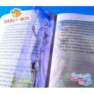 Warrior Bookmark n.1 - Handmade Transparent Bookmark | Crystal, Stained Glass Effect | fantasy bookmark