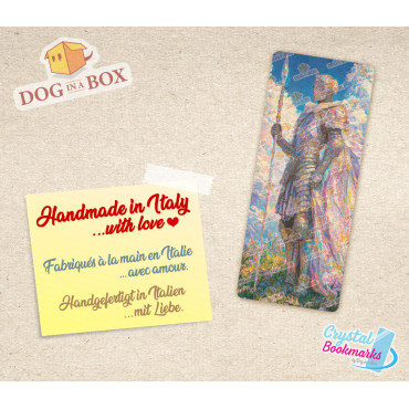 Warrior Bookmark n.1 - Handmade Transparent Bookmark | Crystal, Stained Glass Effect | fantasy bookmark