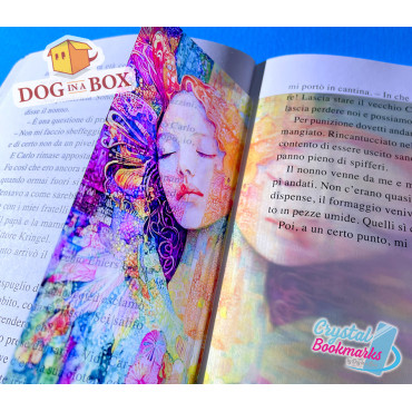Woman Bookmark n.1 - Handmade Transparent Bookmark | Crystal, Stained Glass Effect | fantasy bookmark