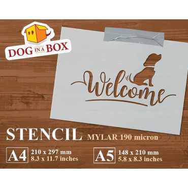 Stencil di Welcome con cane...