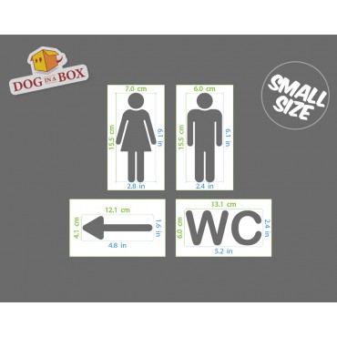 WC – Toiletten Schablonenset – Schablone für WC Schilder. Wiederverwendbare WC Schablone für Türen und Wände.