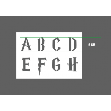 Pochoir alphabet Harry Potter - Pochoir lettres Majuscules