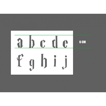 Harry Potter alphabet stencil - Lowercase letters stencil