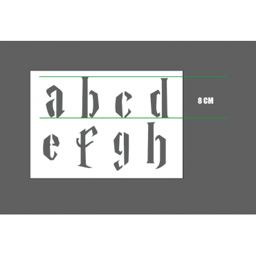 Harry Potter alphabet stencil - Lowercase letters stencil