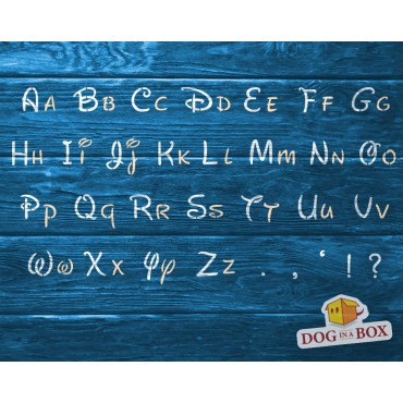 Cartoon Alphabet Stencils: set of 2 reusable stencils for painting on wall, furniture and fabrics