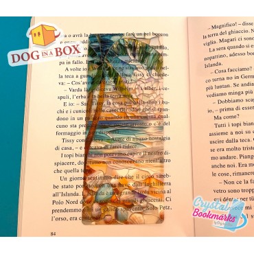 Beach Bookmark n.1 - Handmade Transparent Bookmark | Crystal, Stained Glass Effect | elegant bookmark