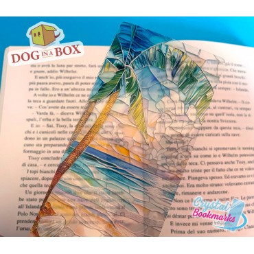 Beach Bookmark n.1 - Handmade Transparent Bookmark | Crystal, Stained Glass Effect | elegant bookmark