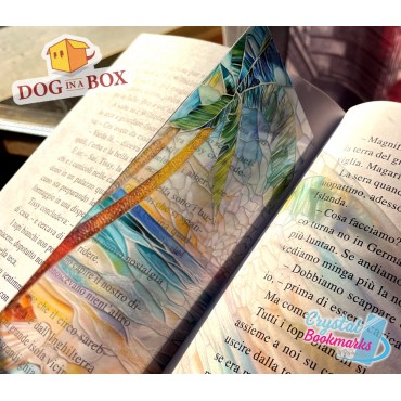 Beach Bookmark n.1 - Handmade Transparent Bookmark | Crystal, Stained Glass Effect | elegant bookmark