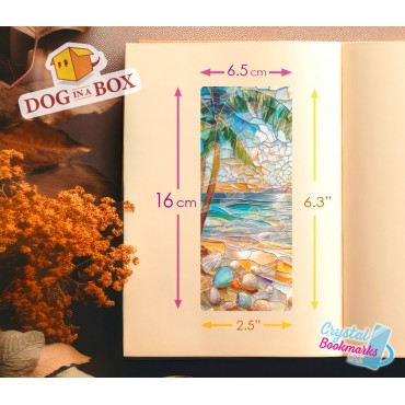 Beach Bookmark n.1 - Handmade Transparent Bookmark | Crystal, Stained Glass Effect | elegant bookmark