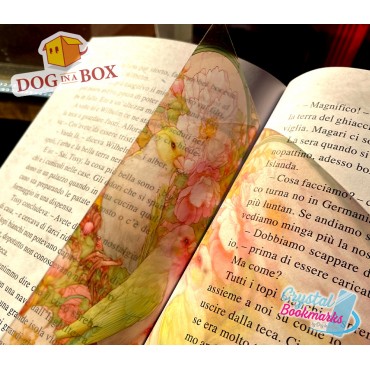 Birds Bookmark n.3 - Handmade Transparent Bookmark | Crystal, Stained Glass Effect | animal bookmark