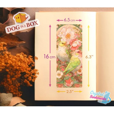 Birds Bookmark n.3 - Handmade Transparent Bookmark | Crystal, Stained Glass Effect | animal bookmark