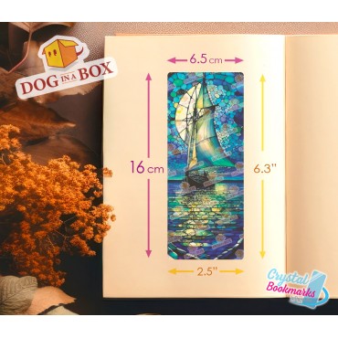 Sailing Boat Bookmark n.1 - Handmade Transparent Bookmark | Crystal, Stained Glass Effect | animal bookmark