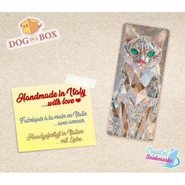 Marque-page Chat n.7 - Marque-page transparent fait main | Effet vitrail, cristal | joli marque-page