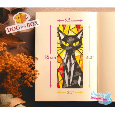 Marque-page Chat n.8 - Marque-page transparent fait main | Effet vitrail, cristal | joli marque-page