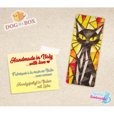 Cat Bookmark n.8 - Handmade Transparent Bookmark | Crystal, Stained Glass Effect | cute bookmark