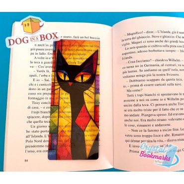 Cat Bookmark n.9 - Handmade Transparent Bookmark | Crystal, Stained Glass Effect | cute bookmark
