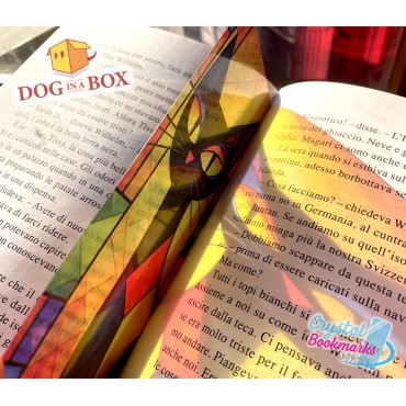 Cat Bookmark n.9 - Handmade Transparent Bookmark | Crystal, Stained Glass Effect | cute bookmark
