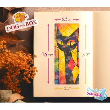 Marque-page Chat n.9 - Marque-page transparent fait main | Effet vitrail, cristal | joli marque-page