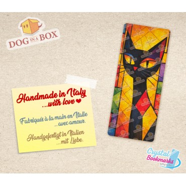 Cat Bookmark n.9 - Handmade Transparent Bookmark | Crystal, Stained Glass Effect | cute bookmark