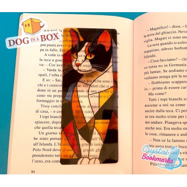 Cat Bookmark n.10 - Handmade Transparent Bookmark | Crystal, Stained Glass Effect | cute bookmark