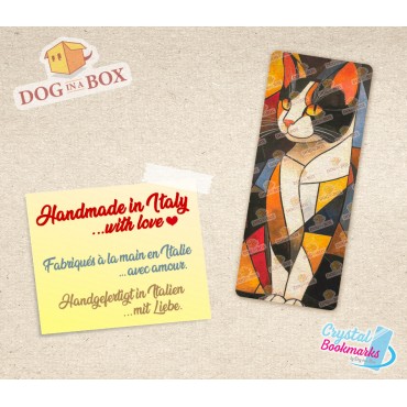 Cat Bookmark n.10 - Handmade Transparent Bookmark | Crystal, Stained Glass Effect | cute bookmark