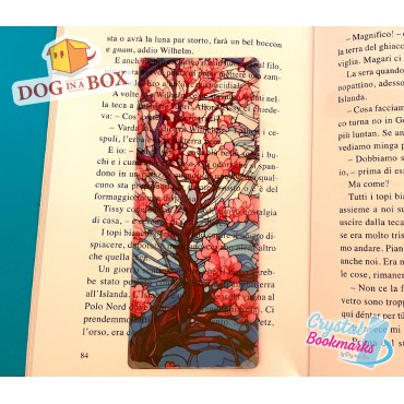 Cherry Tree Bookmark n.2 - Handmade Transparent Bookmark | Crystal, Stained Glass Effect | japanese bookmark