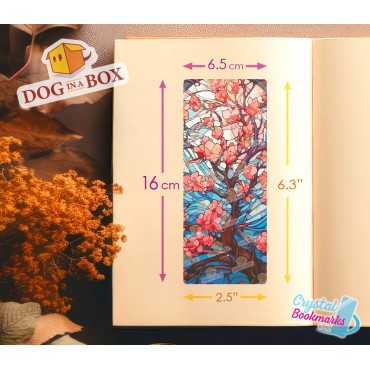 Cherry Tree Bookmark n.2 - Handmade Transparent Bookmark | Crystal, Stained Glass Effect | japanese bookmark