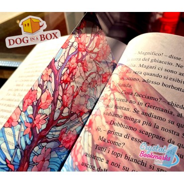 Segnalibro ciliegio n.2 - Segnalibro trasparente fatto a mano | Effetto vetro, cristallo | Segnalibro giapponese