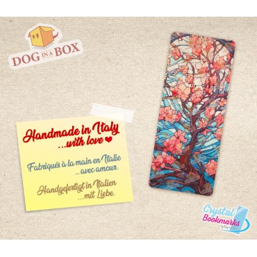 Cherry Tree Bookmark n.2 - Handmade Transparent Bookmark | Crystal, Stained Glass Effect | japanese bookmark