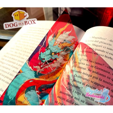 Marque-page Dragon n.6 - Marque-page transparent fait main | Effet vitrail, cristal | fantasy marque-page