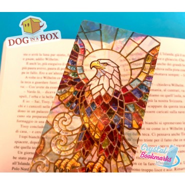 Marque-page Aigle n.1 - Marque-page transparent fait main | Effet vitrail, cristal | fantasy marque-page