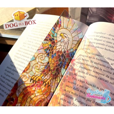 Eagle Bookmark n.1 - Handmade Transparent Bookmark | Crystal, Stained Glass Effect | fantasy bookmark