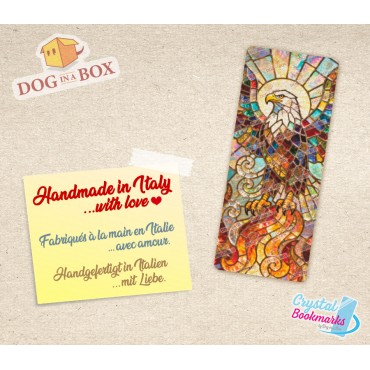 Eagle Bookmark n.1 - Handmade Transparent Bookmark | Crystal, Stained Glass Effect | fantasy bookmark