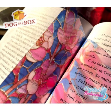 Flowers Bookmark n.6 - Handmade Transparent Bookmark | Crystal, Stained Glass Effect | classy bookmark